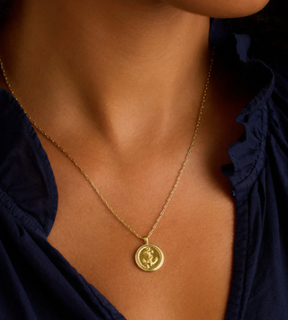 Anchor Coin Necklace - Gold