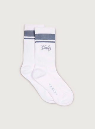 Lamar Club Stripe Sock - White/Ash Blue