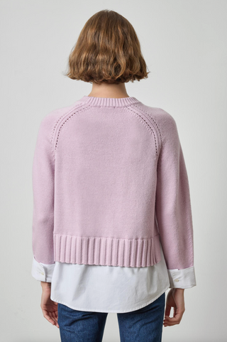 Mixed Media Crewneck Sweater - Sugarplum