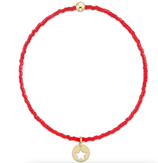 Hope Classic Bracelet - Bright Red- Star Small Gold Disc