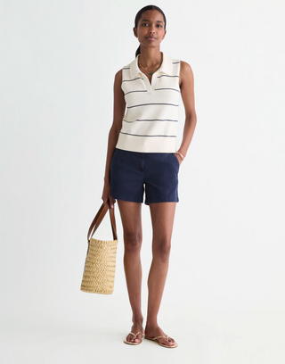 Polo Sweater Tank - Nautical Navy Stripe