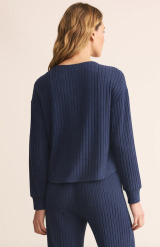 Elfie Rib Longsleeve Top - Blue Sapphire