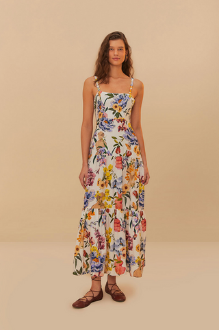 Greek Garden Maxi Dress - Off White
