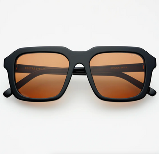 Charlie Acetate Unisex Rectangular Sunglasses - Black