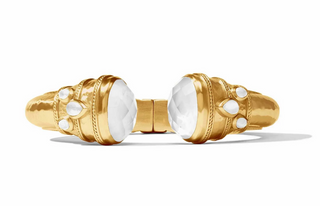 Canes Cuff - Gold Iridescent Clear Crystal - S
