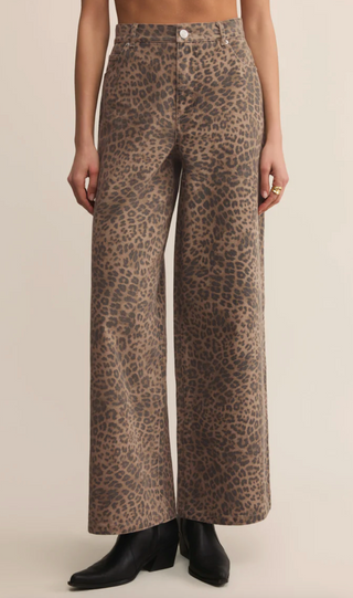 Marli Denim Leopard Pant - Desert Tan