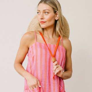 Grotto Dress - Orchid Pinstripe