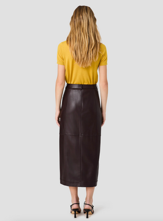 Madeline Faux Leather Midi Skirt - Coc Brown