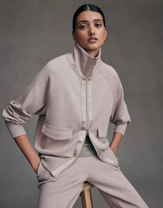 Roxbury Zip Through - Taupe Marl