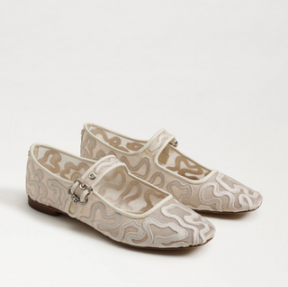 Michaela Mesh Mary Jane Flat - Modern Ivory Mesh