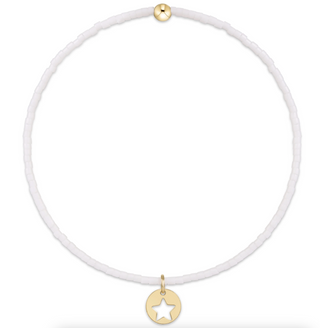 Hope Classic Bracelet - White- Star Small Gold Disc