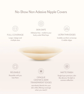 Non- Adhesive Grippies No-Show Nipple Covers - Buff