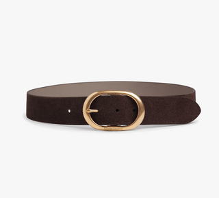 The Suede Jean Belt - Chocolate / Antique