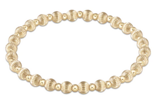 Dignity Grateful Pattern 5mm Bead Bracelet - Gold