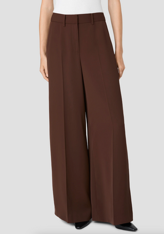 Harry Suiting High Waisted Wide Leg Trousers - Cocoa Brown