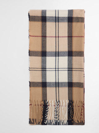 Barbour Dover Beanie & Hailes Scarf Gift Set - Hessian Tartan