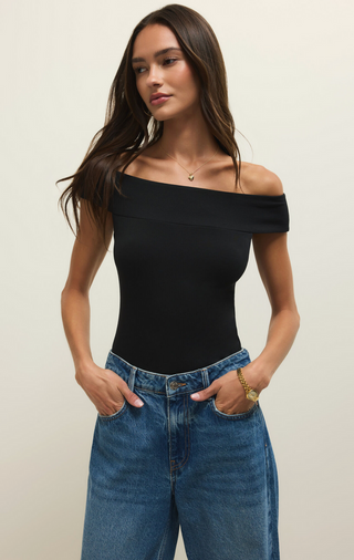 Second Skin Off Shoulder Top - Black