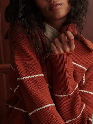 Swanson Half Zip Knit Sweater - Ginger Bread