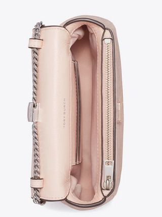 Charlie Quilted Top Handle Chain Wallet - Soft Pink