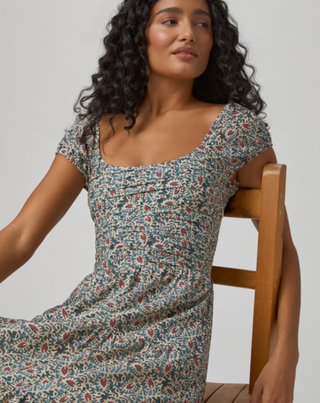 Marchella Dress - Botanical Blue Multi