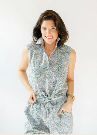 Lily Pant - Sunny Blue Hydrangea