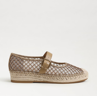 Mackie Mesh Mary Jane Espadrille - Brushed Gold/Cyprus Tan