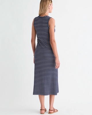 Terry Dress - Bay Stripe Navy