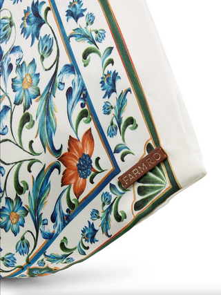 Satin Scarf Medium Bag - Flora Tile