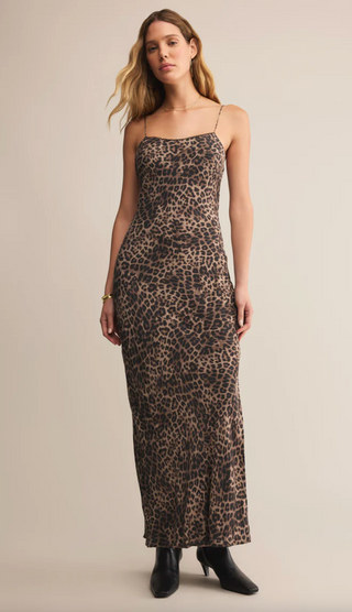 Cielo Leopard Midi Dress - Desert Tan