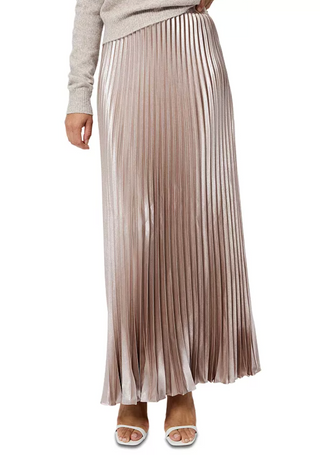 Marielle Metallic Satin Maxi Skirt - Champagne Mist