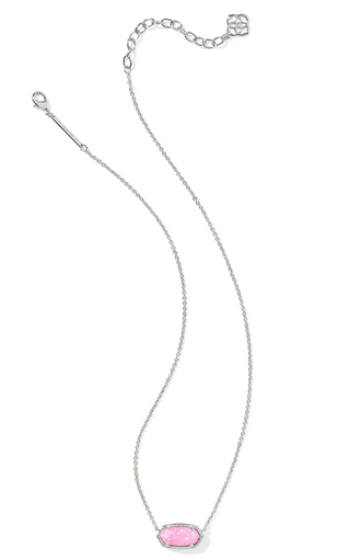 Elisa Pendant Necklace - Silver Carnation Kyocera Opal