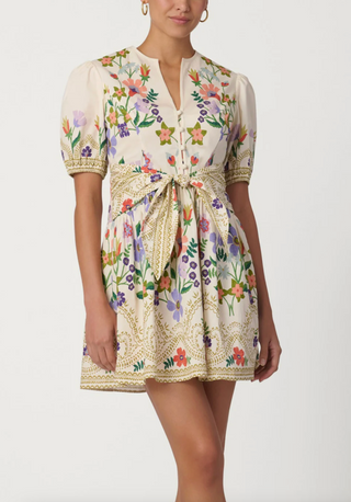 Tinsley Dress - Lilac / Tangerine / Sand