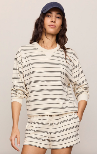 Stand Out Striped Sweatshirt - Cloud