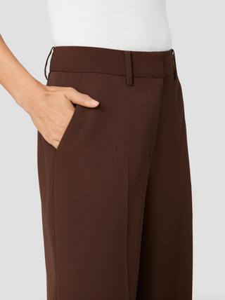 Harry Suiting High Waisted Wide Leg Trousers - Cocoa Brown