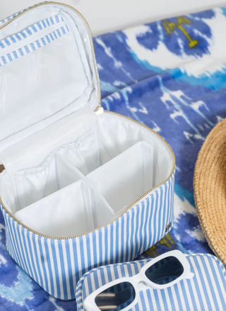Luxe Vanity Train Case - Pimlico Stripe Pink