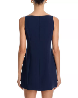 Azra Twill Square Neck Dress - Marine