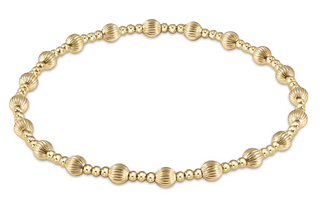 Dignity Sincerity Pattern 4mm Bead Bracelet - Gold
