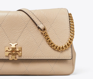 Charlie Quilted Chain Wallet - Soft Cement