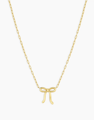 Put a Bow on It Necklace - Gold
