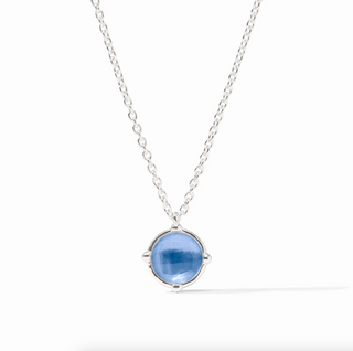 Honeybee Solitaire Necklace-Iridescent Chalcedony Blue-OS