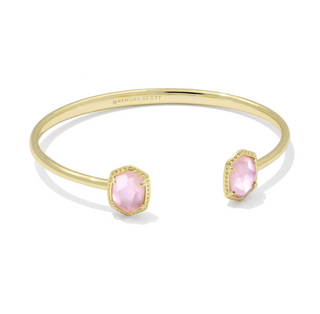 Daphne Frame Cuff Bracelet - Gold Light Pink Mother of Pearl S/M