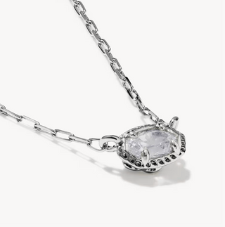 Mini Elisa Luxe Silver Pendant Necklace - Silver