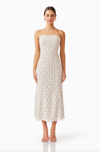 Cali Midi Dress - Ivory Gold