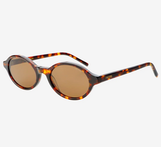 Zoe Acetate Round Womens Sunglasses - Tortoise / Brown