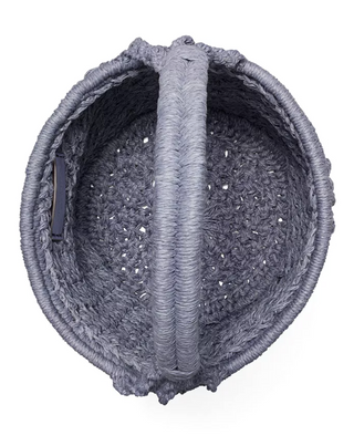 Ella Hand-Crocheted Popcorn Stitch Bucket Bag - Gray