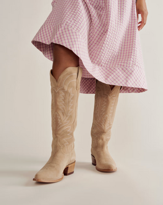 The Abby Wide Calf - Driftwood Suede